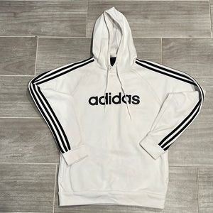 White Adidas, hooded sweatshirt large